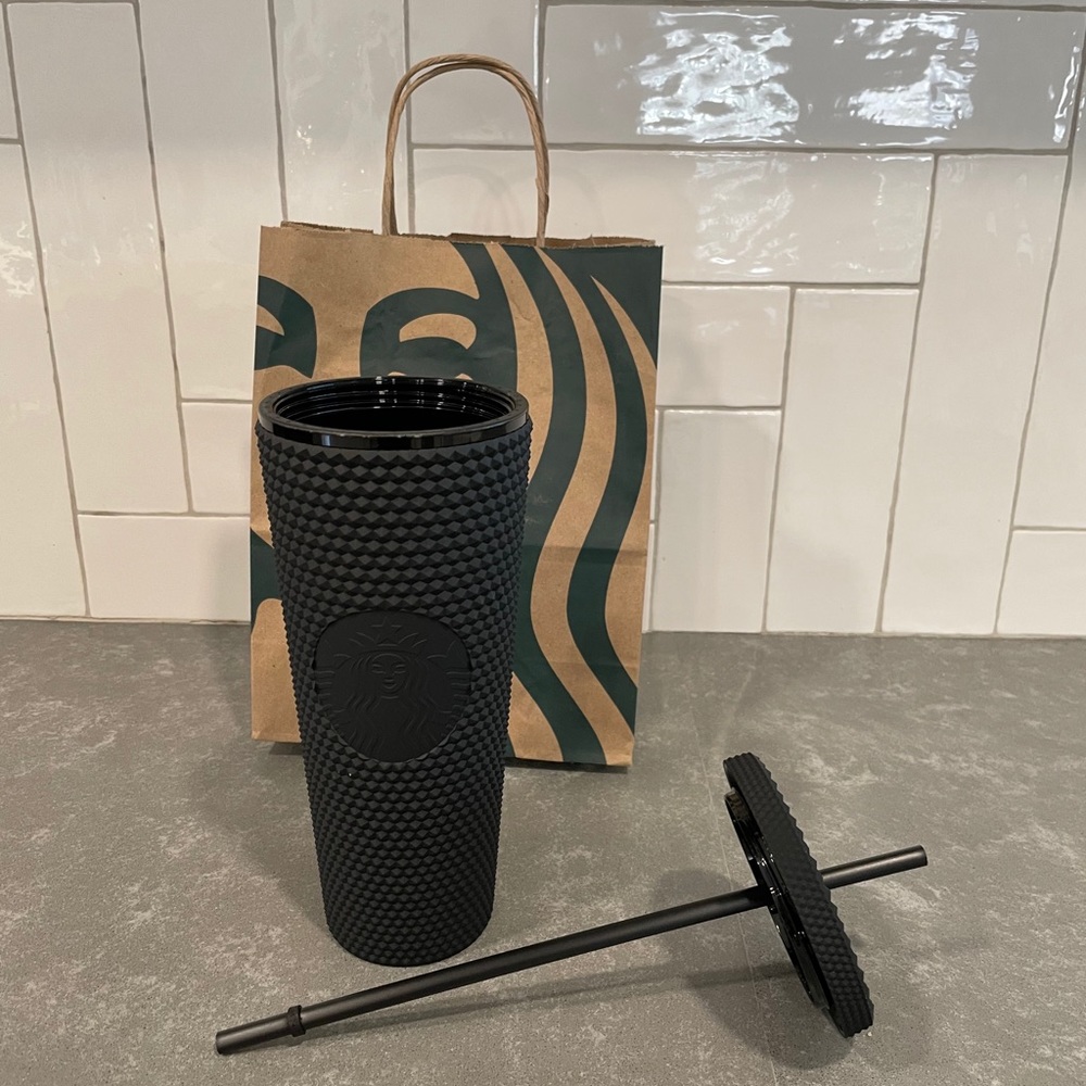 NWT 2021 STARBUCKS Matte Black Tumbler 24 … - Picture 2 of 3